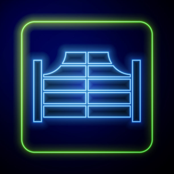 发光的霓虹灯老西部摆动沙龙门图标图片下载