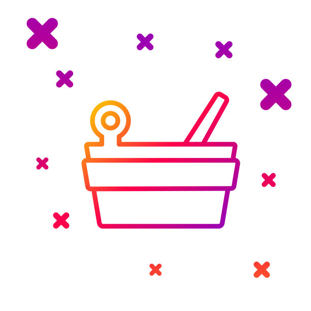 颜色线蒸桑拿桶和钢包图标隔离上图片下载