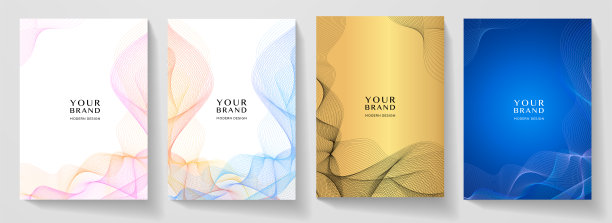 现代封面设计集。抽象线模式(guilloche曲线)图片下载