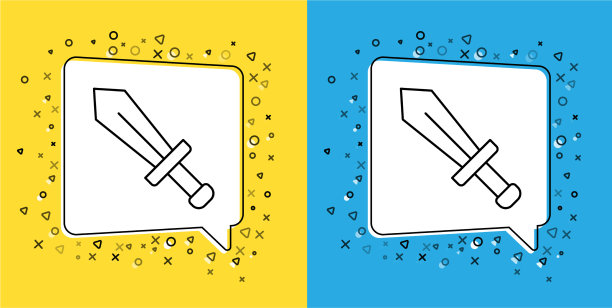 设置线剑游戏图标隔离在黄色图片下载