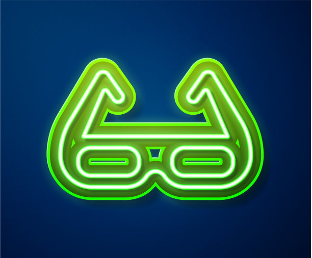发光的霓虹线运动自行车太阳镜图标图片下载