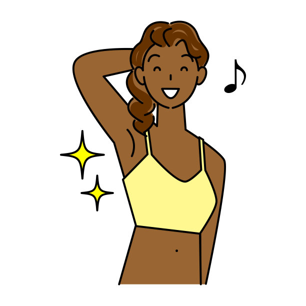 晒黑沙龙里的小麦色肌肤女人插画矢量图图片下载