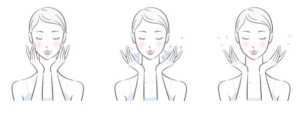 矢量插图的女人照顾她的皮肤图片下载