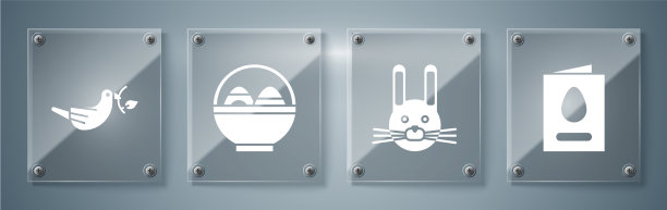 集贺卡与快乐复活节兔子图片下载