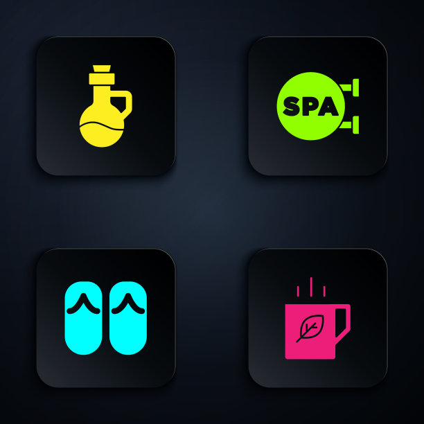 置杯茶和叶精油瓶图片下载