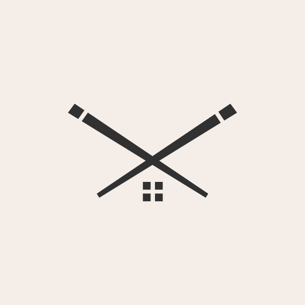 筷子房子潮人复古标志矢量图标插图图片下载