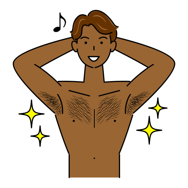 在美黑沙龙里对晒黑的皮肤感到满意的健壮男人矢量图图片下载