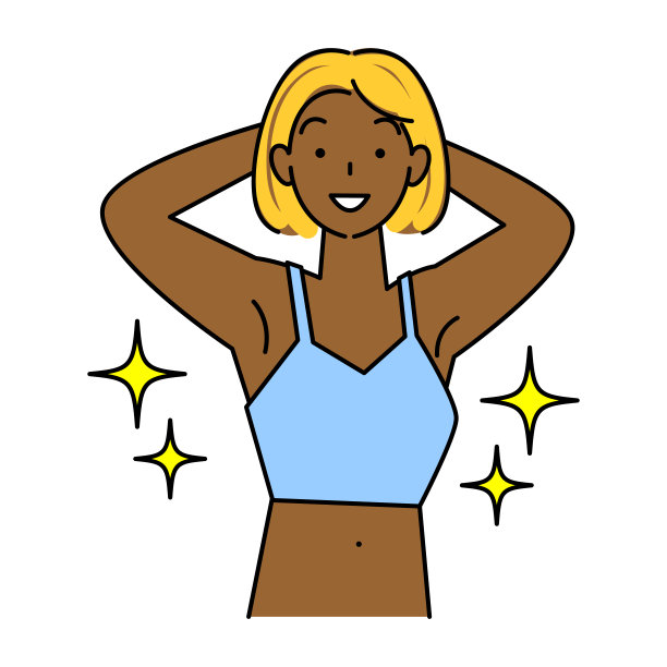 晒黑沙龙里的小麦色肌肤女人插画矢量图图片下载