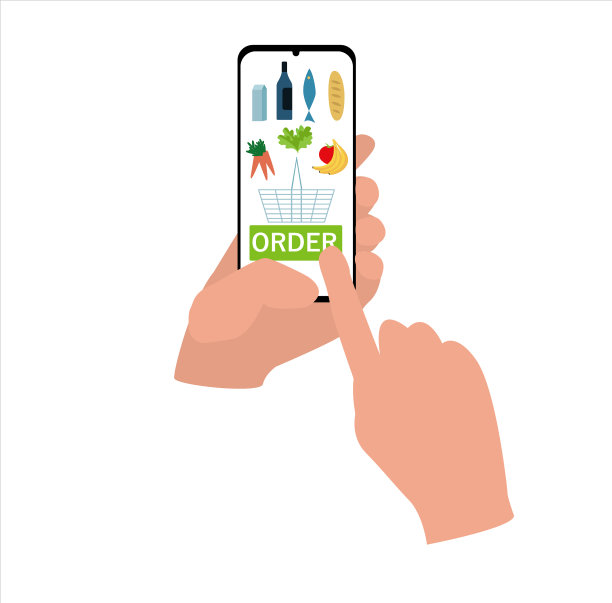 拿着智能手机在餐厅点餐图片下载