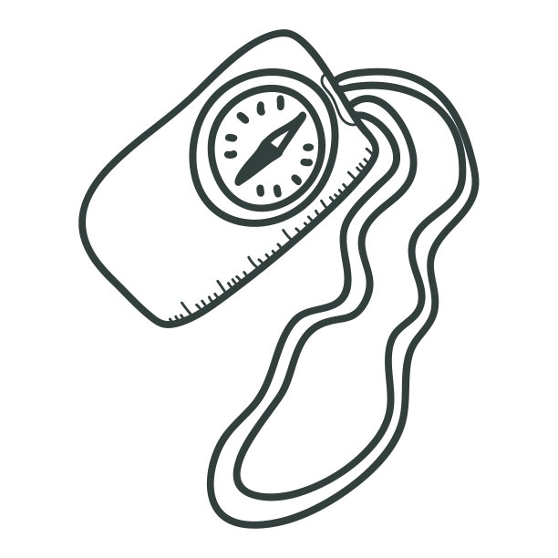 手绘露营涂鸦指南针剪贴画图片下载