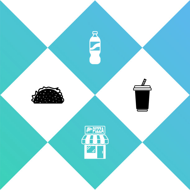 设置玉米卷与玉米粉圆饼披萨饼建筑立面图片下载