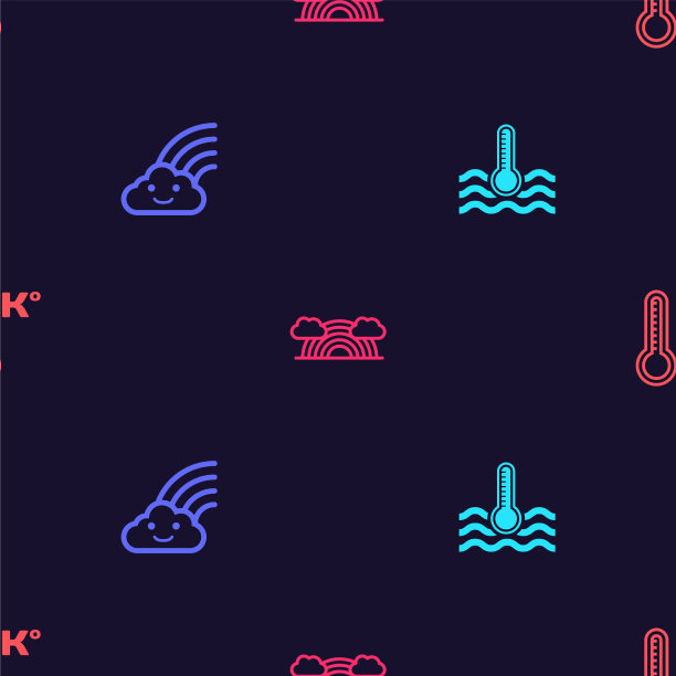 设水温度表彩虹与云图片下载