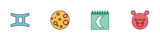 设定双子星座月相日历和猪图片下载