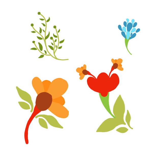 花的形状。美丽的装饰花卉背景。矢量图图片下载