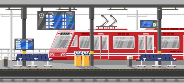 拥有高速列车的现代火车站图片下载