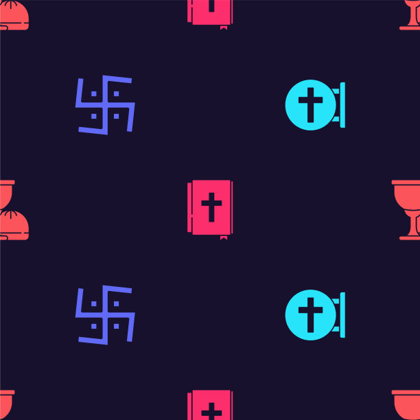 设置基督教十字架印度教的万字圣经图片下载