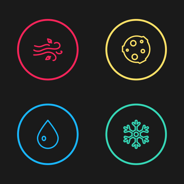 设线水滴雪花月亮风的图标图片下载