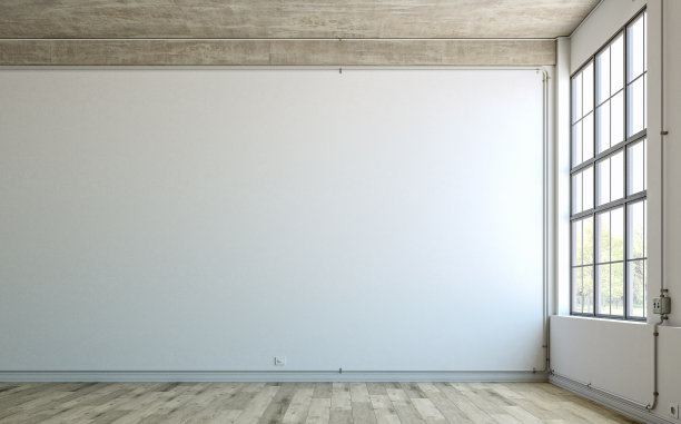 空的工业阁楼内部有大窗户图片下载