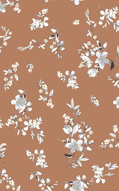 花的花束矢量图案与小的花和叶图片下载