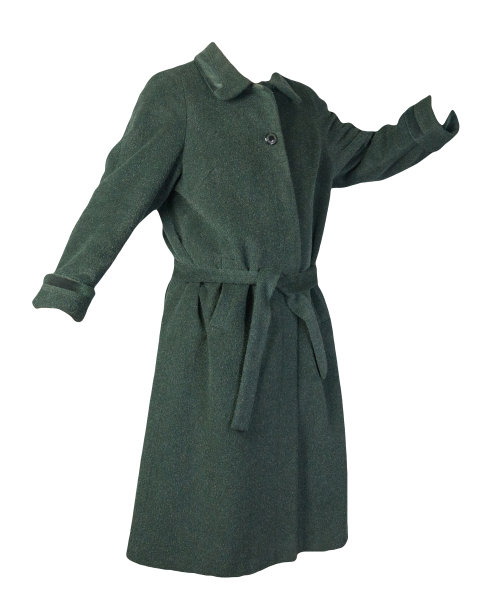 女性的羊毛外套，有一个孤立在白色背景上的兜帽。图片下载