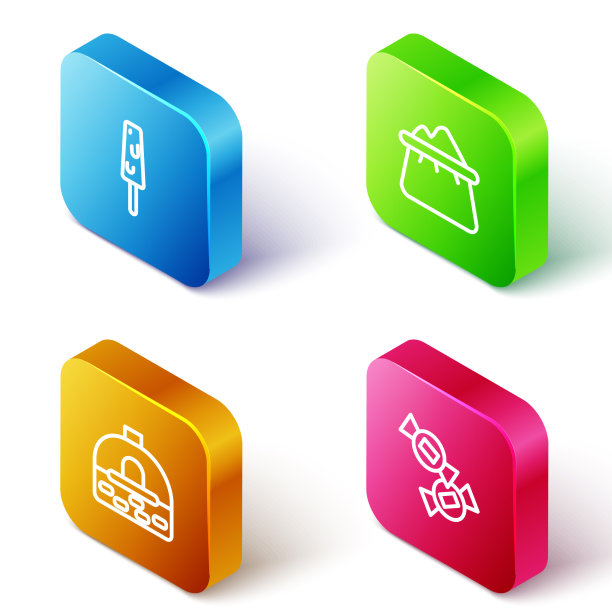 设定冰淇淋袋面粉砖等距线图片下载