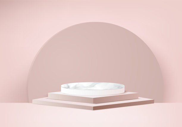 3d背景产品显示最小的平台场景与几何平台。背景矢量3d获奖者领奖台。站着展示化妆品。舞台展示基座上的现代工作室粉色粉彩图片下载
