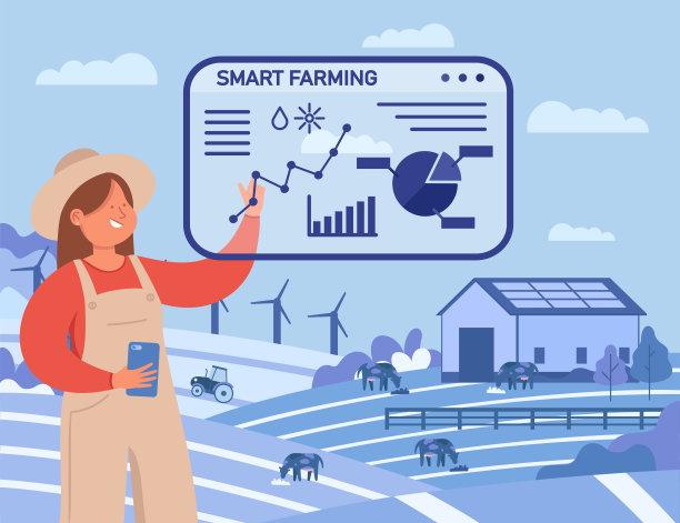 快乐的女性农民使用手机应用程序获取数据图片下载