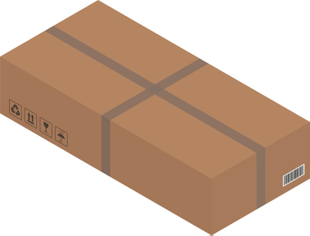 硬纸板棕色盒子，板条箱，三维等距盒子图片下载