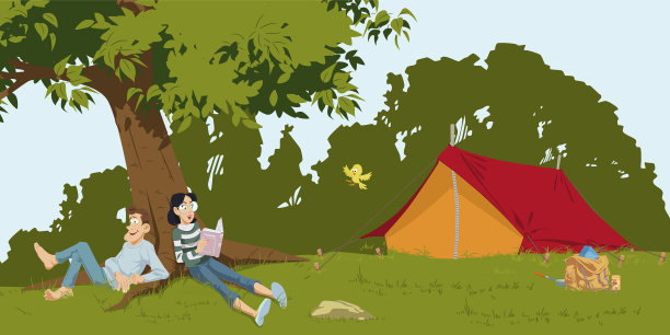 女孩给度假的男游客读书图片下载