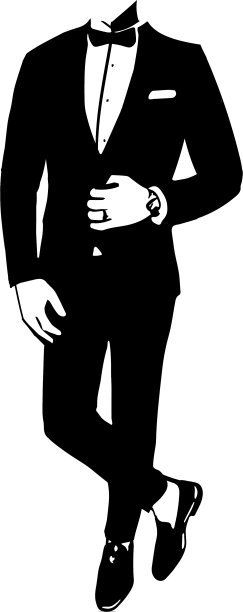 画优雅的年轻时尚男子穿着燕尾服图片下载