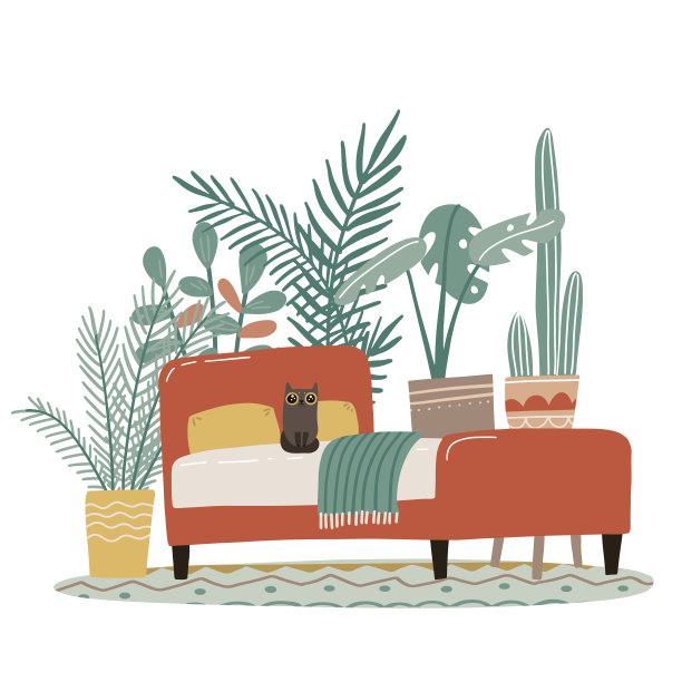 斯堪的纳维亚舒适详细的波西米亚风格卧室图片下载