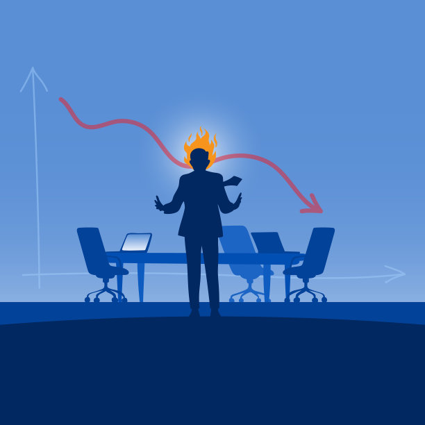 愤怒的商人头上冒着火图片下载