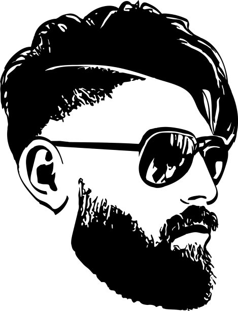 男士时尚的理发店和标志模板图片下载