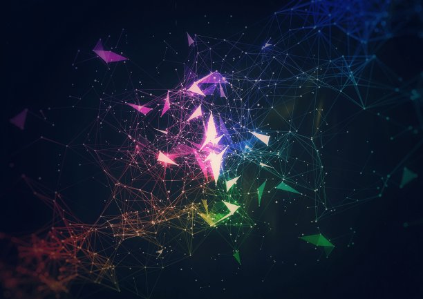 在虚拟空间中闪耀的几何通信网络图片下载
