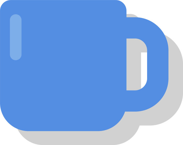 白色背景上的蓝色杯子图片下载