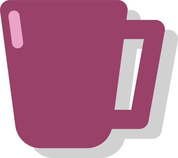 白色背景上的大粉色马克杯图片下载