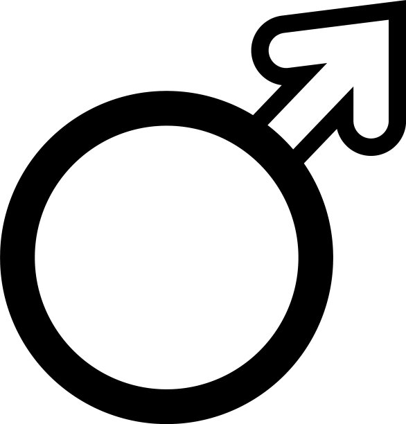 白色背景上的男性标志图片下载