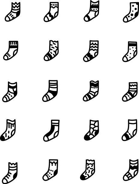 装饰上的黑白袜子上有白色图片下载