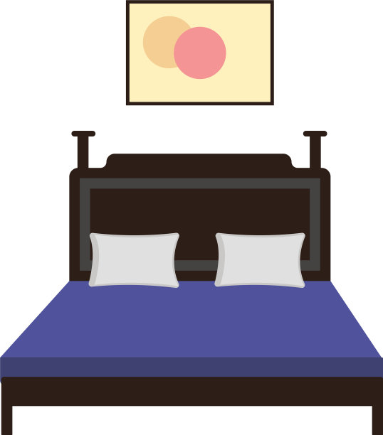 白色背景的床图片下载