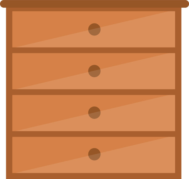 白色背景上的棕色抽屉图片下载