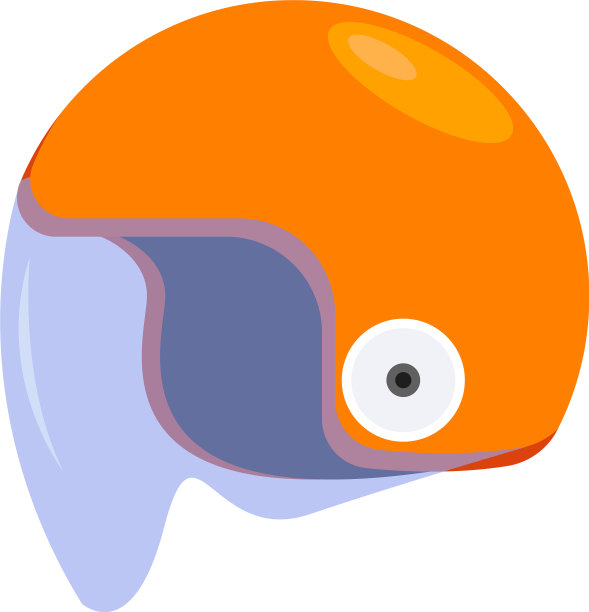 白色背景上的橙色头盔图片下载