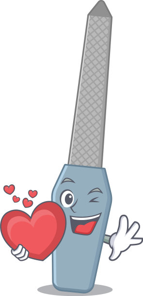 一个可爱的指甲锉漫画抱着一个大的心图片下载