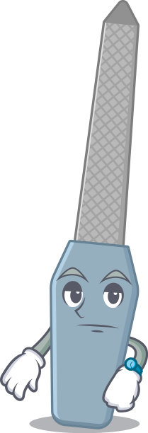 吉祥物设计风格的指甲锉带有等待的姿态图片下载