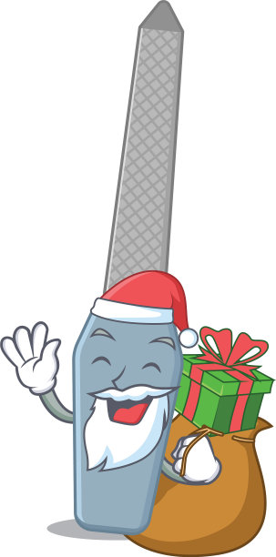 卡通指甲锉圣诞老人有圣诞礼物图片下载