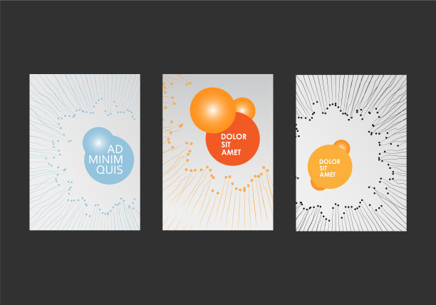 线条艺术黑色商业封面宣传册模板图片下载