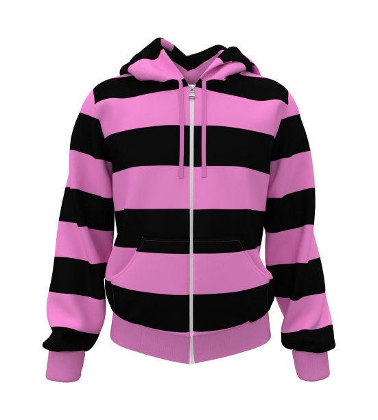 空白连帽运动衫模型与拉链在前视图图片下载