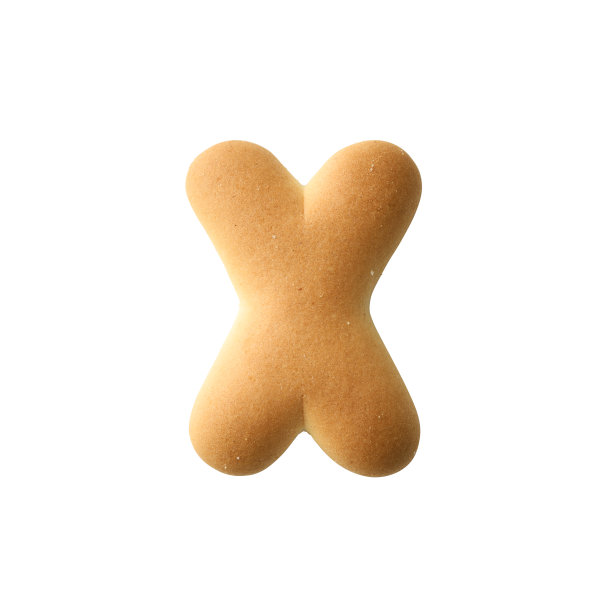 白色背景上的大写字母饼干X的孤立镜头图片下载