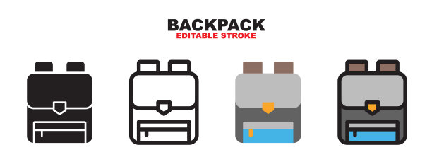 背包图标设置不同的风格可编辑图片下载