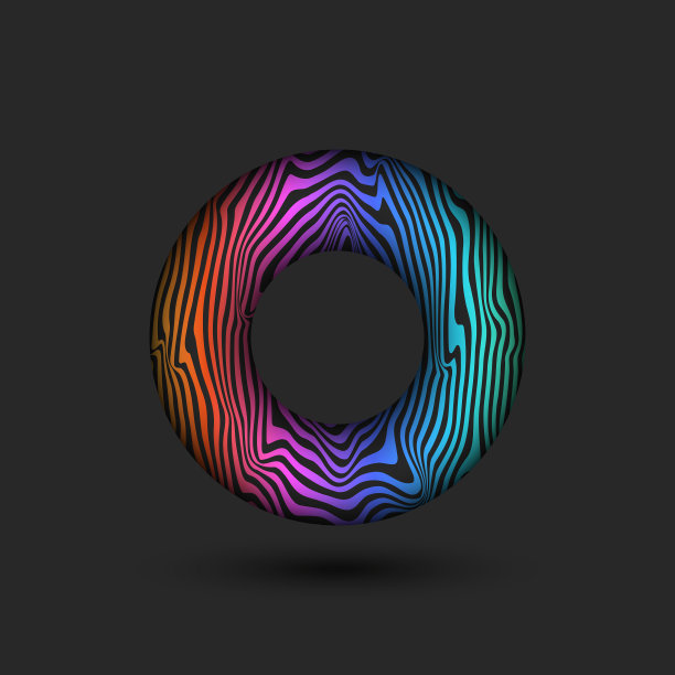 抽象的甜甜圈标志，色彩鲜艳图片下载