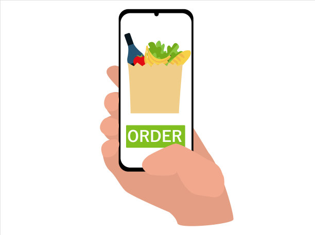 拿着智能手机在餐厅点餐图片下载